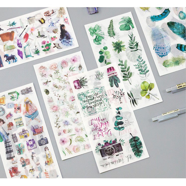 Set 3 tờ washi sticker trang trí planner SS008