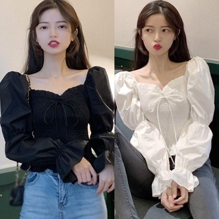 Áo Kiểu Tay Phồng Ôm Dáng Thiết Kế Quyến Rũ Cho Nữ