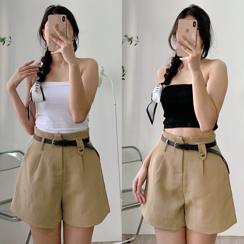 [Ảnh thật/Video]Áo ống croptop nữ kiểu ôm sexy chất thun cotton Áo quây màu trơn mặc trong vest/sơmi