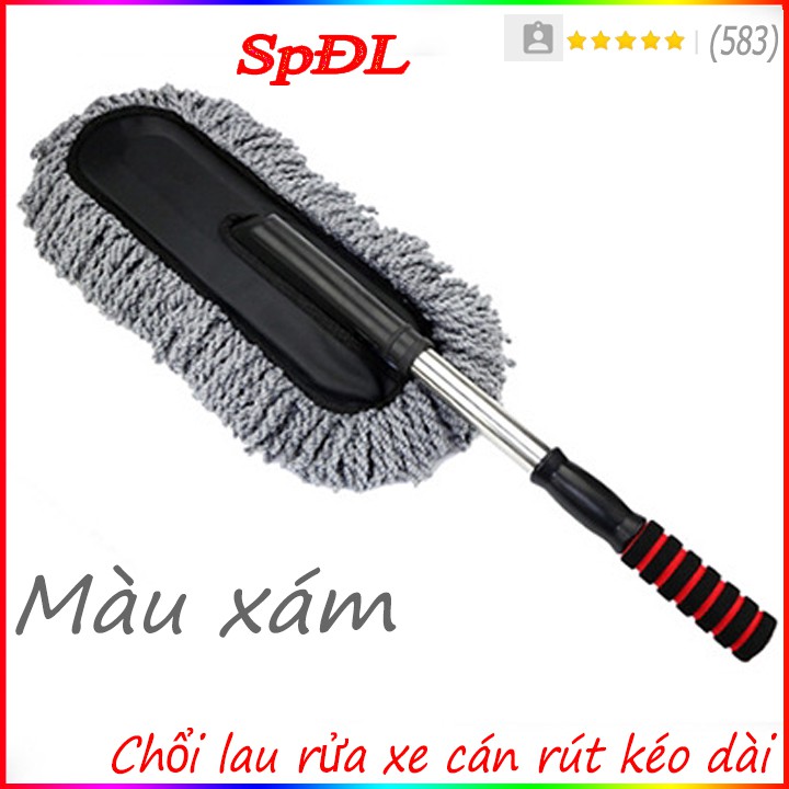 Chổi nano lau rửa xe ô tô chuyên dụng - cán kéo dài thế hệ mới, lau sạch tránh xước xe