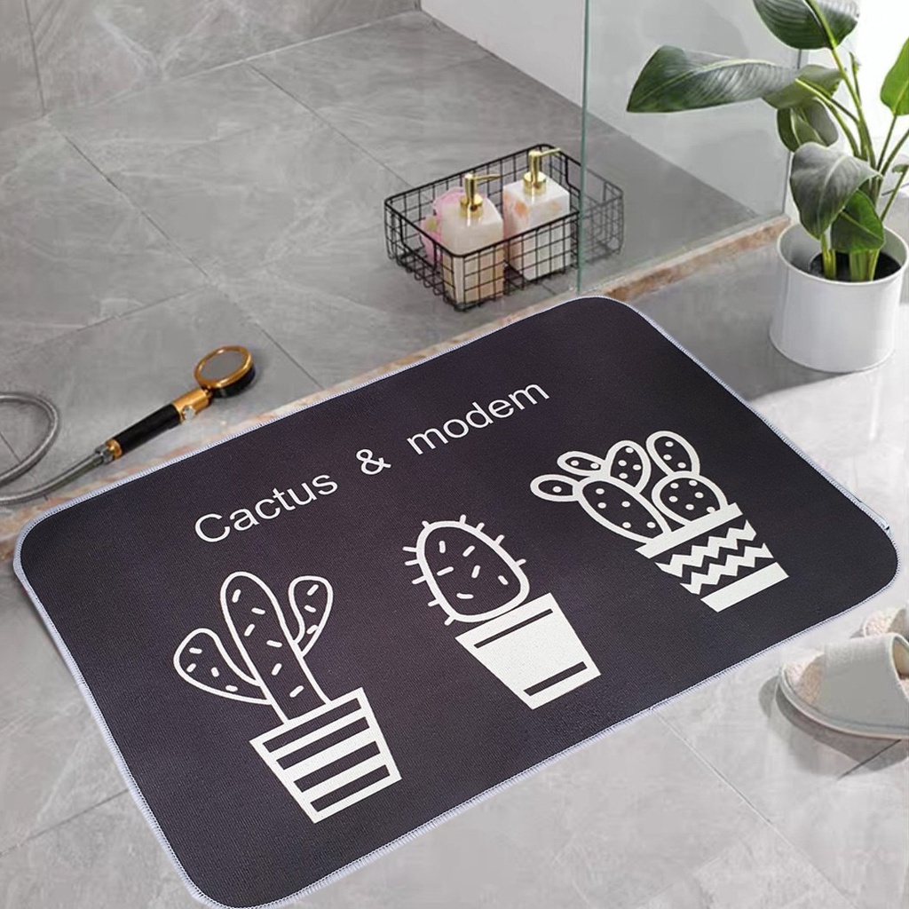 Thảm chùi chân, thảm lau chân vải ép thấm nước kích thước 60x40 cm