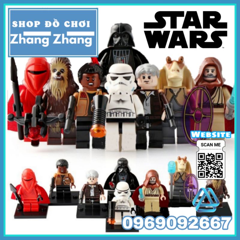 Đồ chơi Xếp hình Star Wars gồm Obi-Wan Imperial Guard Stormtrooper - Darth Vader Jar Han Solo Minifigures Lele C015 022