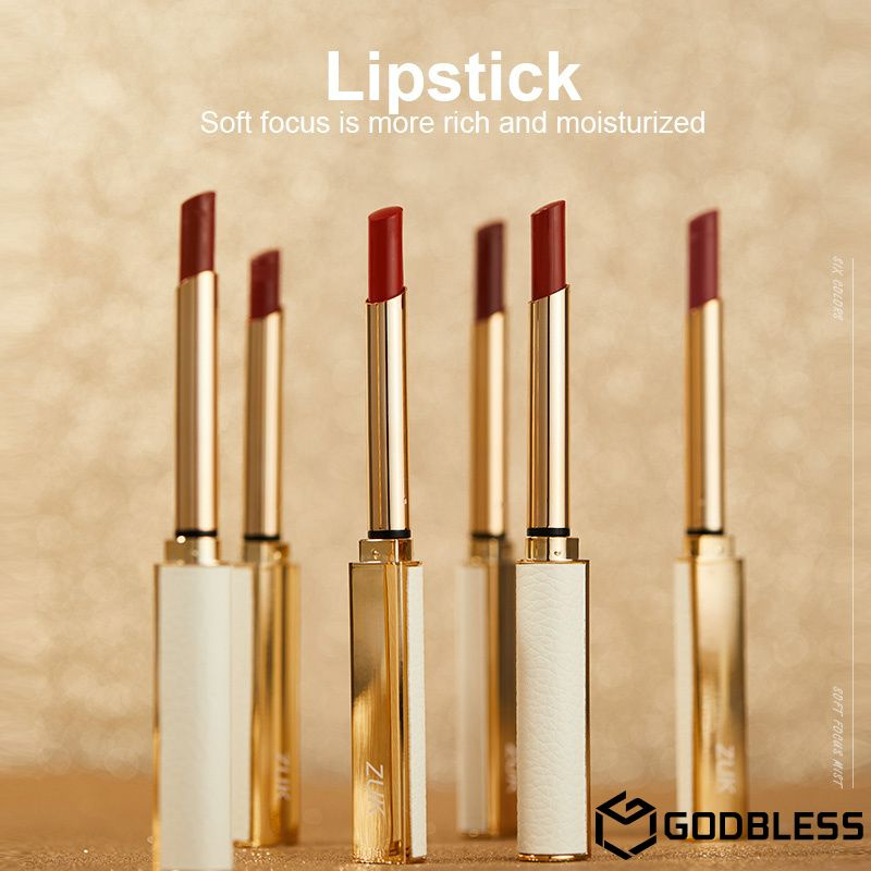 ZUK 6 color small thin heel lipstick cigarette tube matte velvet lip glaze lambskin non-fading lip gloss