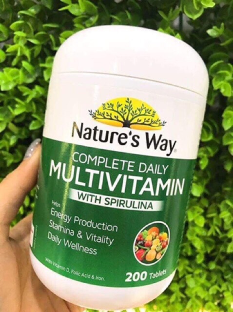 ❣️ [CHÍNH HÃNG 100%] Vitamin tổng hợp kết hợp tảo biển và các loại rau củ Nature's way Complete daily multivitamin | Thế Giới Skin Care