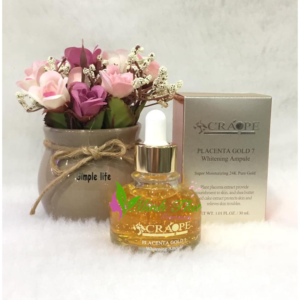 Serum CRAOPE PLACENTA GOLD dưỡng da chiết xuất từ vàng &amp; nhau thai