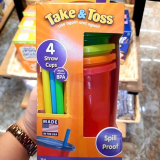 HÀNG NHẬP MỸ - SET 4 LY KÈM ỐNG HÚT HIỆU TAKE&TOSS