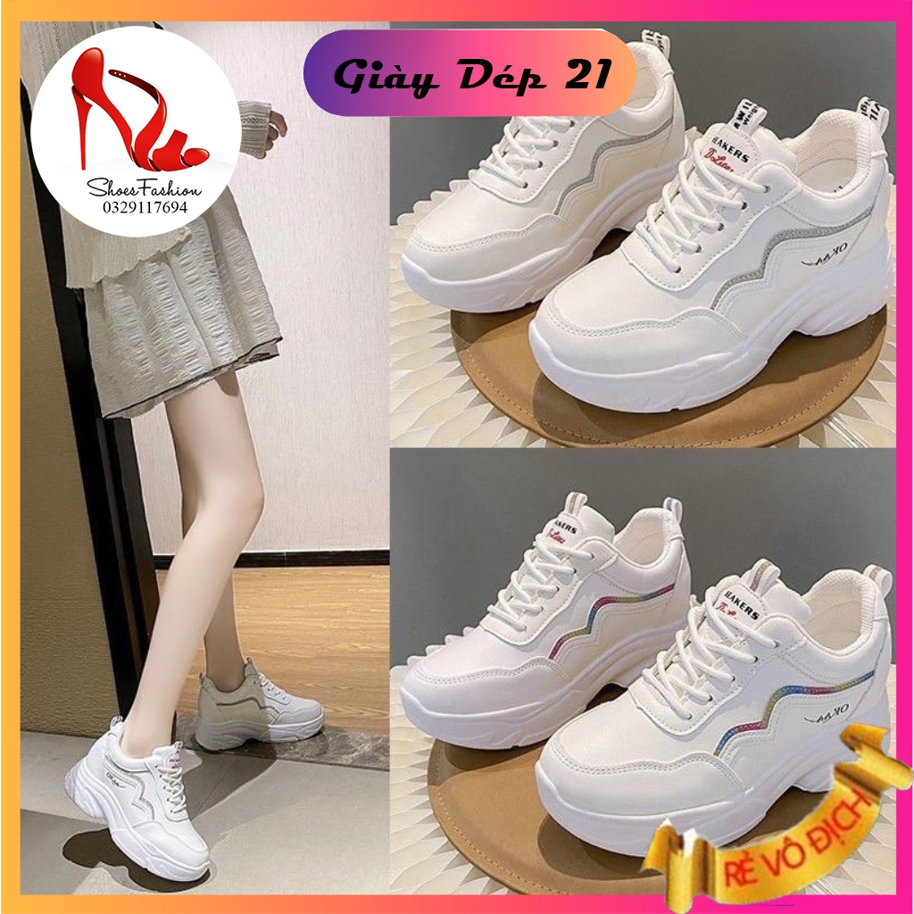 Giày Nữ  Độn Đế Vạch Sóng K.ao Siêu Hót