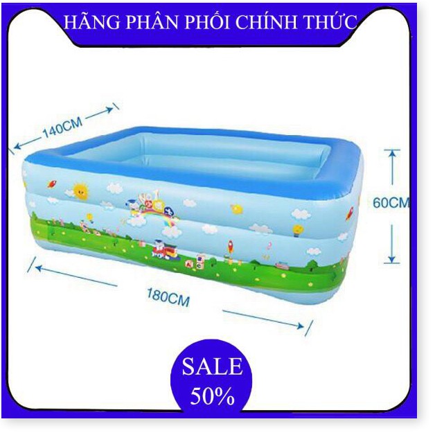 ✔️ bể bơi phao cho bé loại nào tốt,Bể bơi phao trong nhà, hình chữ nhật kích thước 180cm  - Bảo hành úy tín 1 đổi 1