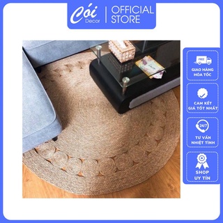 Thảm cói trải sàn tròn mặt trời 1m2 trang trí decor nhà cửa chụp ảnh cực xinh - xưởng cói decor