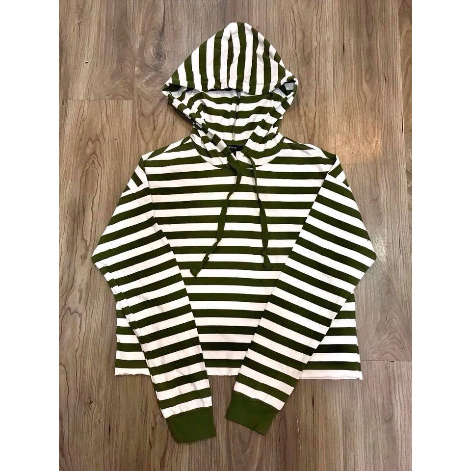 Áo nỉ hoodie f21 kẻ chất thun