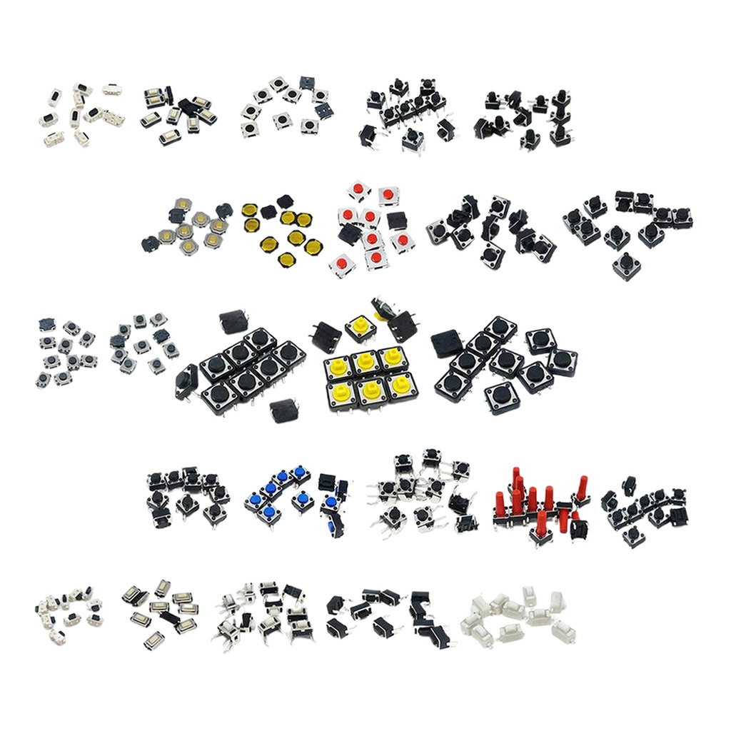 25 Values Tactile Push Button Micro Switch Assortment Kit 125PCS(25x5PCS)