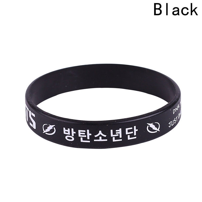 Dây đeo bằng silicone in chữ cho fan nhóm BTS