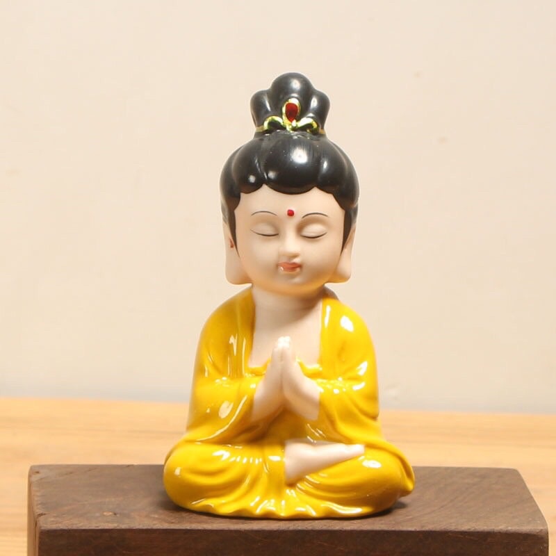 Tượng phật bà quan âm gốm màu