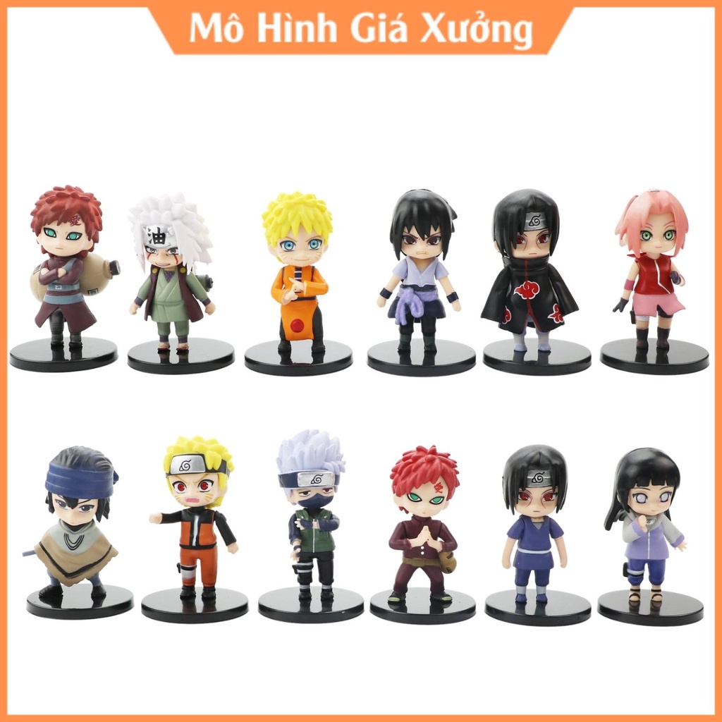 12 Naruto Sasuke Sakura Gaara Itachi Kakashi Hinata Jiraira... Mô Hình Nhân Vật Anime Naruto Độc Đáo