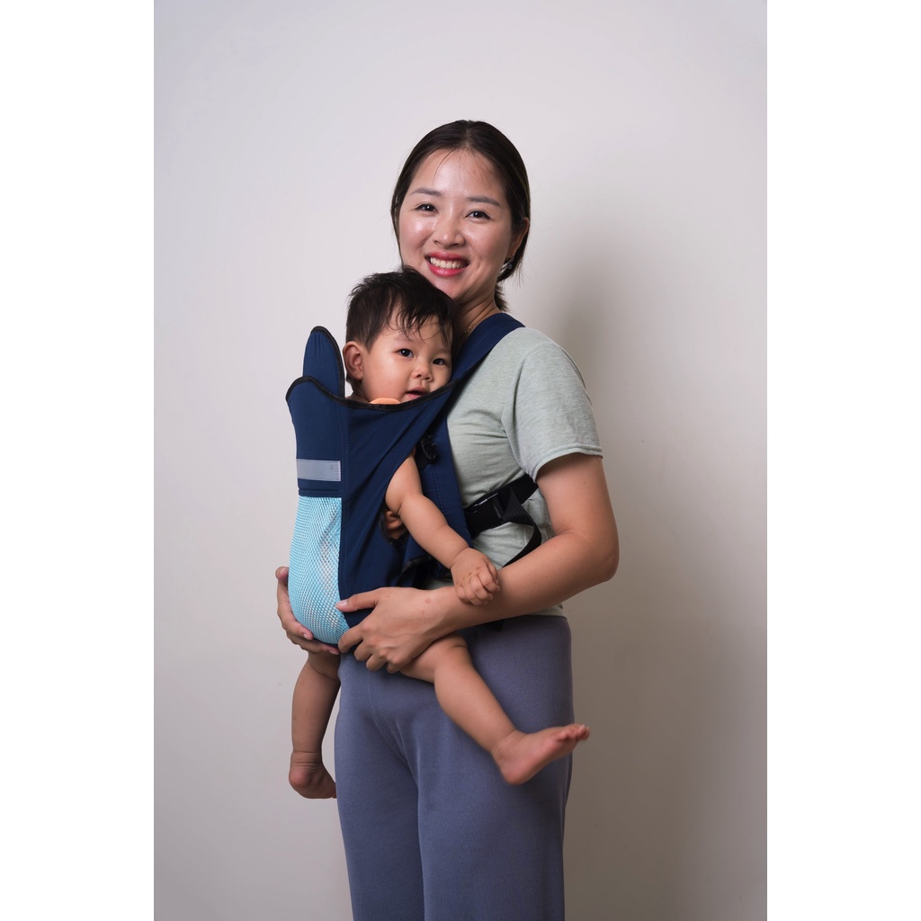 Địu cho bé 4 tư thế, có đỡ cổ, có phản quang, chất liệu cao cấp cho bé