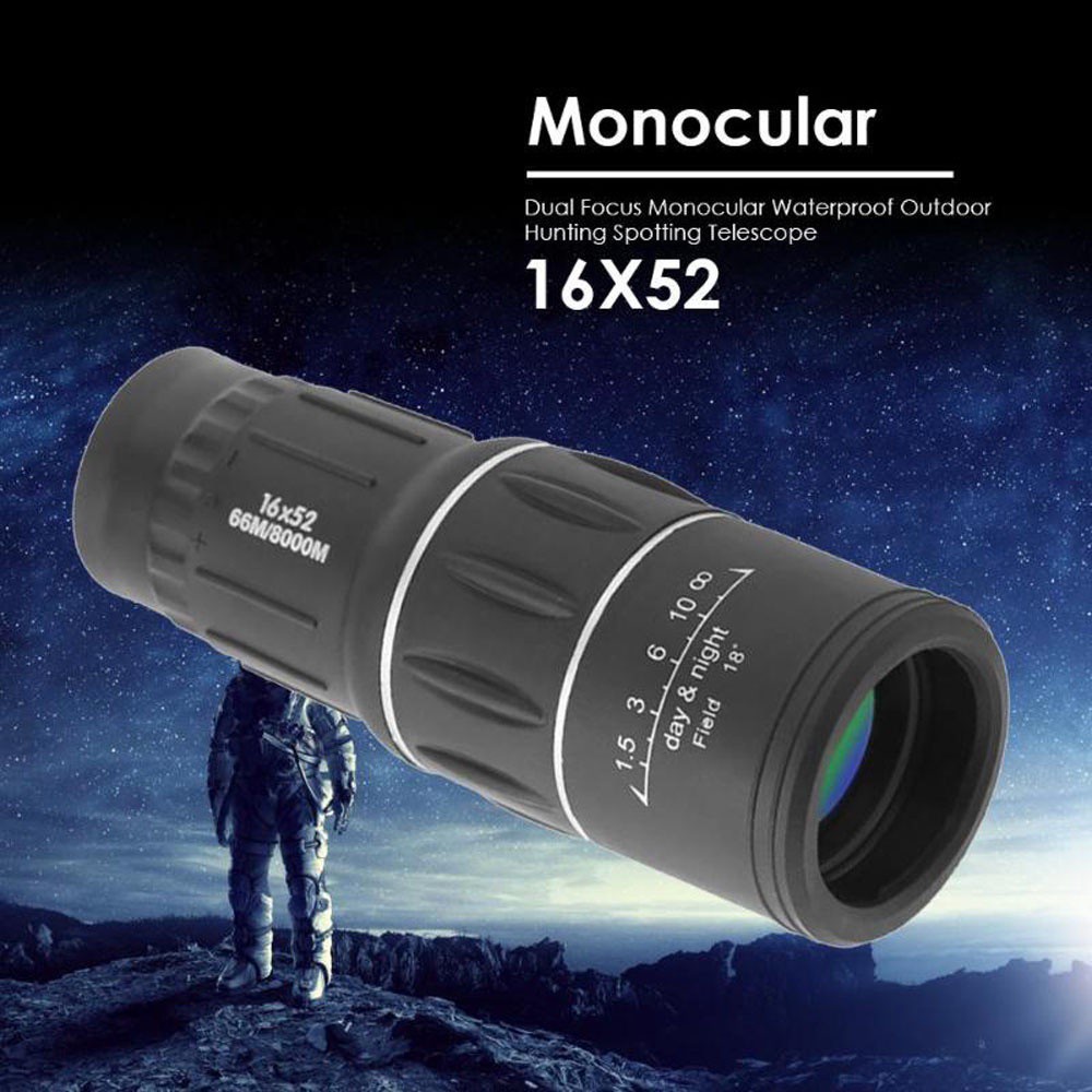 MALCOLM Outdoor Sports Dual Black Focus Monocular Telescope Scope 66/8000M Zoom Lens 16X52 Optic/Multicolor