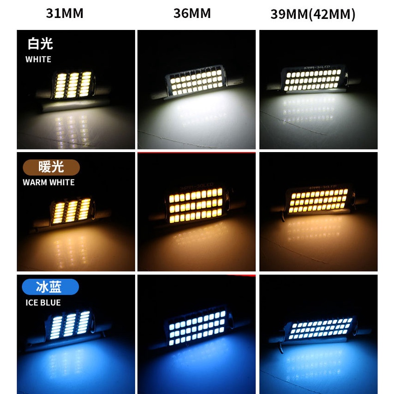 Bóng LED trần, đọc sách, cốp,chip 3014 festoon F3014-36 kích thước 36mm