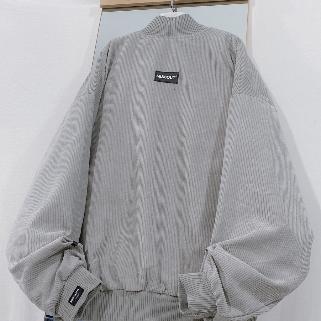 Áo khoác nam nữ - Bomber jacket YAYSHOP chất liệu nhung gân dày dặn form rộng rãi  MISSOUT