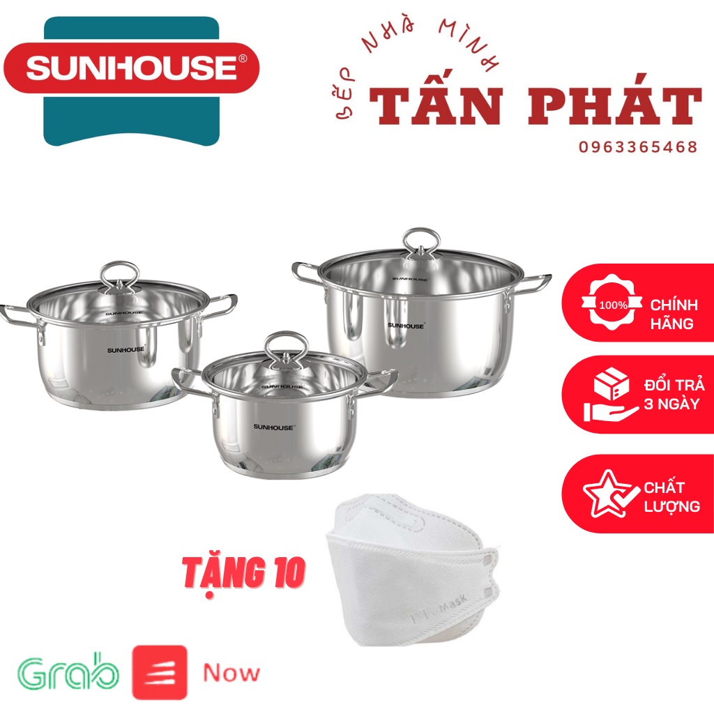 BỘ NỒI INOX 5 ĐÁY SUNHOUSE SHG788