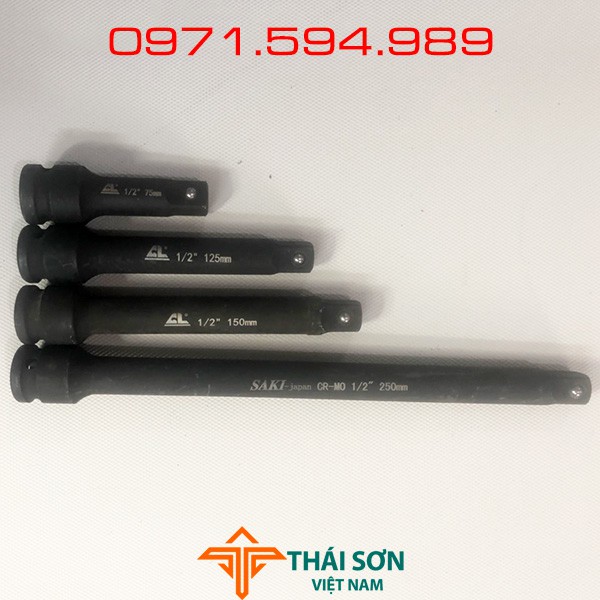 Tay nối 1/2 cao cấp thương hiệu đến từ Nhật Bản, Tay nối dài khẩu 1/2 đủ kích cỡ SAKI, Siêu bền, Siêu cứng