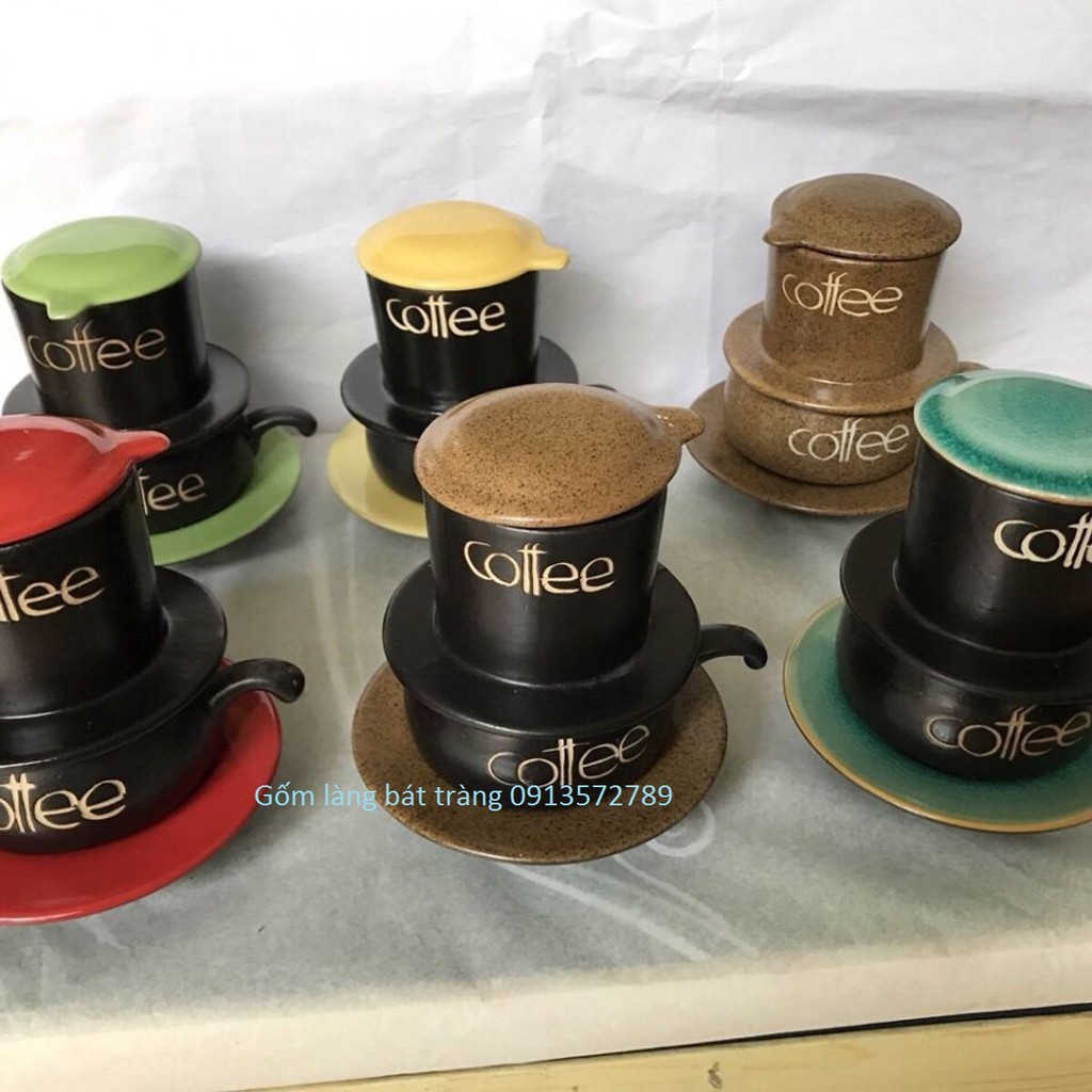 Bộ phin pha coffe Gốm làng Bát Tràng