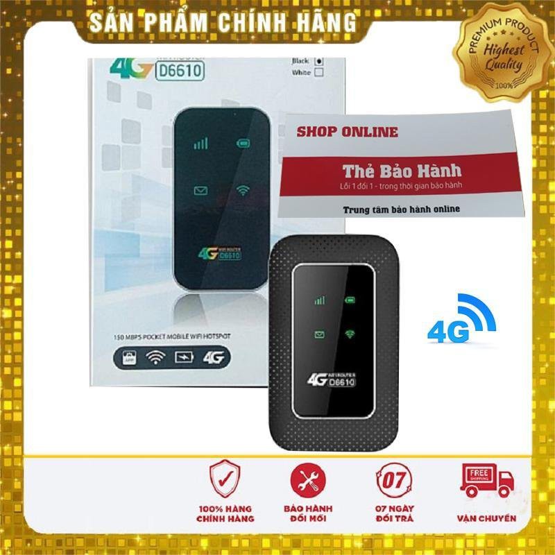 Bộ Phát Wi Fi 4G Viettel D6610 Phát Mạng cực mạnh căng vạch sóng wifi pin dung lượng lớn