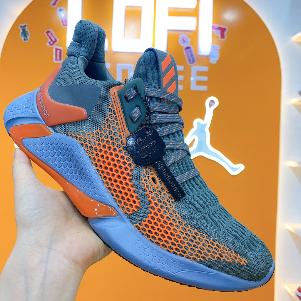 Giày Alpha 2020 Cam Xám Cao cấp [ẢNH THẬT] Giày Thể Thao Nam Nữ Chạy Bộ Gym