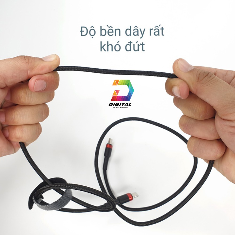 Cáp sạc nhanh Type C ra Type C PD 2.0 60W dài 1 Mét hãng Baseus