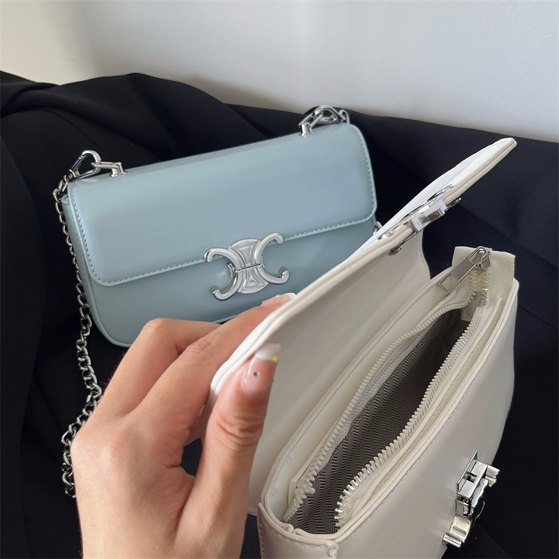 Túi Đeo Chéo Hình Vuông Nhỏ Màu Trơn Có Khóa Hàng Mới 2022