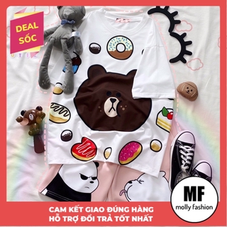 Đồ bộ hoạt hình form rộng Unisex GẤU BUNNY Freesize dành cho nam nữ Molly Fashion