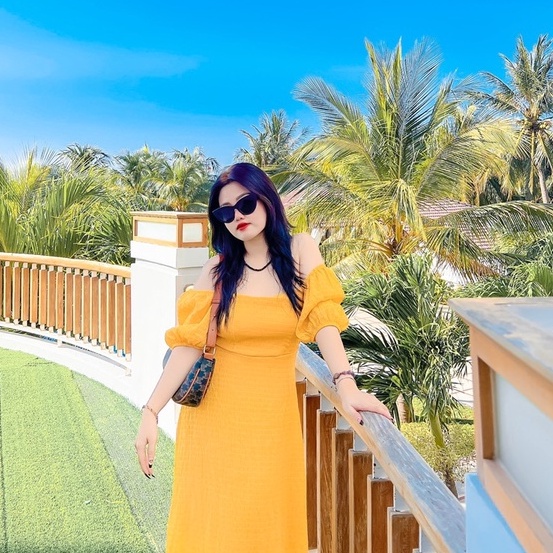 Đầm Hở Lưng Maxi Trễ Vai 3 Màu Vàng, Hồng, Trắng Thiết Kế Dáng Dài Phù Hợp Đi Chơi, Đi Biển Xm Minh Phúc