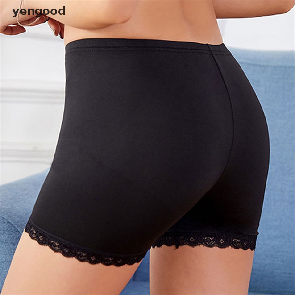 Quần Lót Boxer Ngắn Dáng Ôm Không Đường May Phối Ren Quyến Rũ Cho Nữ