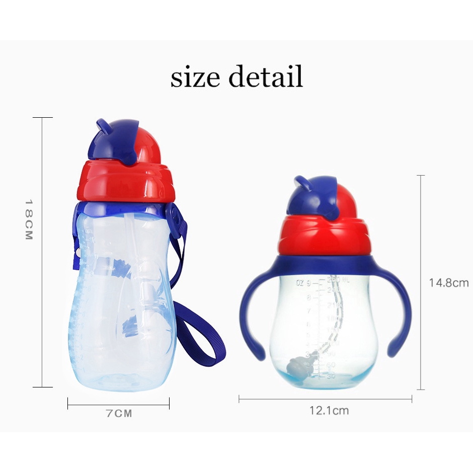 Cốc tập uống nước có dây đeo chống tràn cho bé