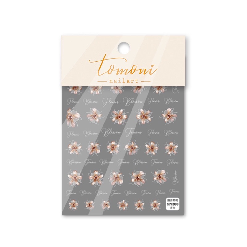 Sticker lụa 5d cao cấp hình hoa dán móng tay nail to 1300