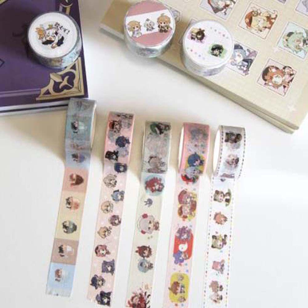 Mmluck Cuộn Băng Keo In Họa Tiết Hoạt Hình Anime Genshin Va Chạm Zhongli Trang Trí Sổ Tay Văn Phòng Trường Học