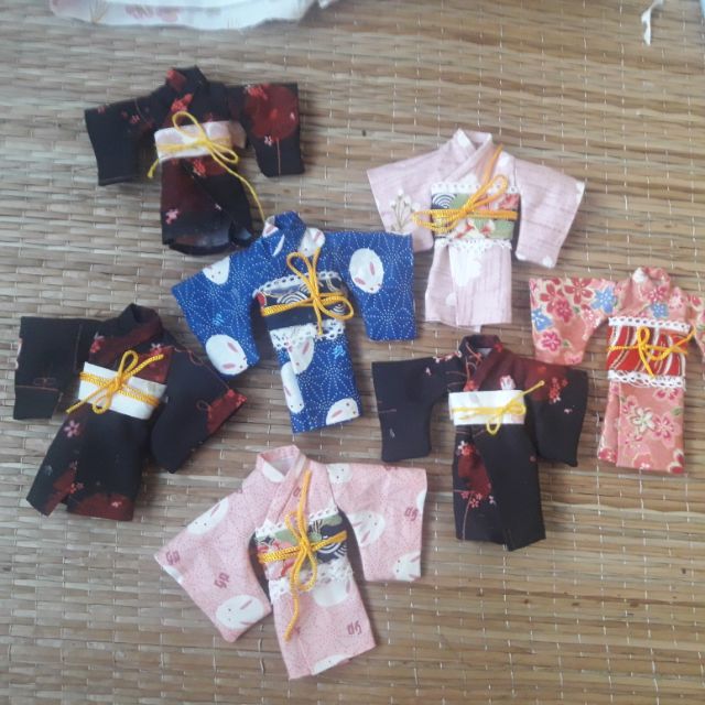 Trang phục handmade Yukata nữ, kimono cho búp bê obitsu11, ob11, nendoll, ddf, ymy