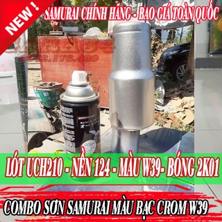 COMBO SƠN SAMURAI MÀU BẠC CRÔM ÁNH KIM W39 4 BƯỚC