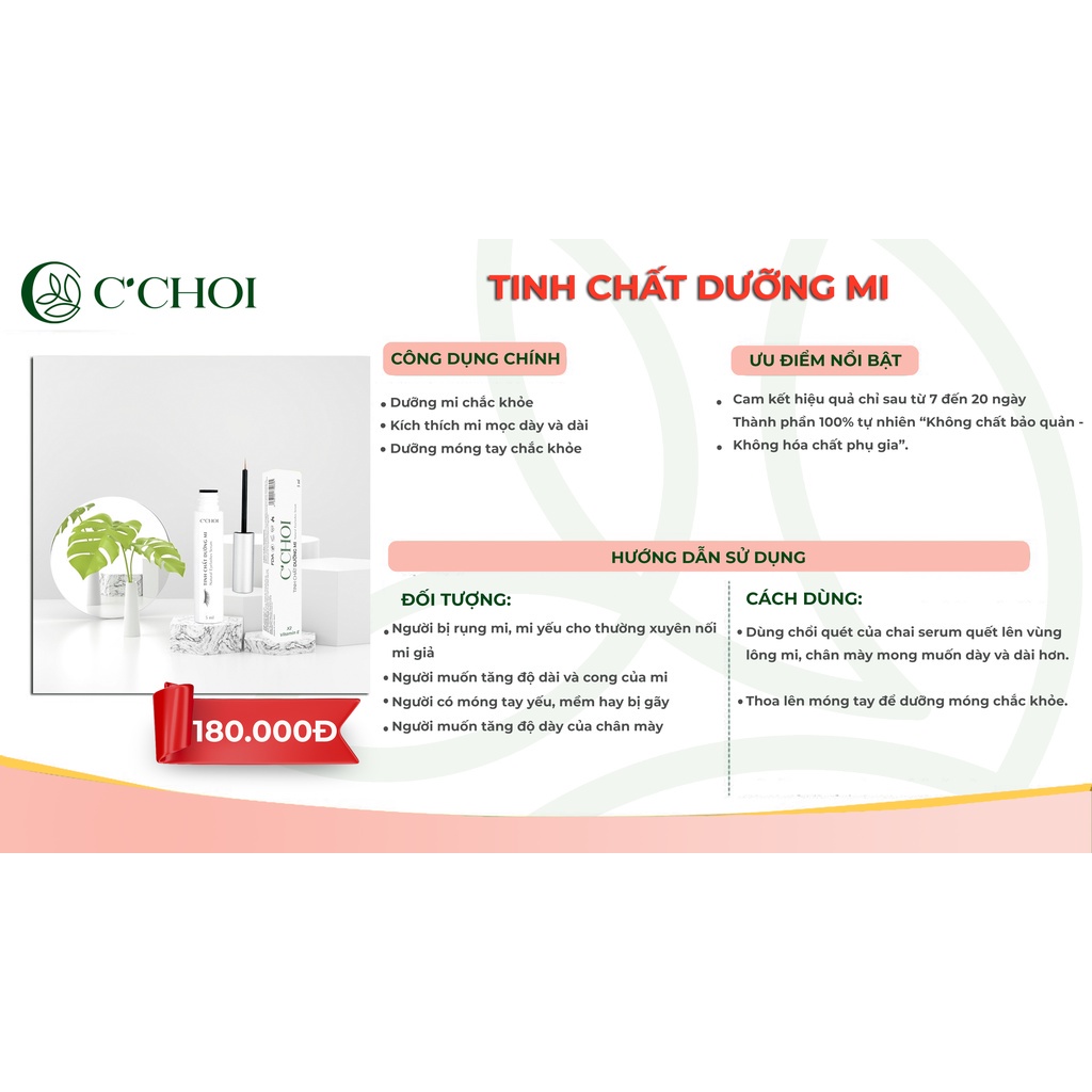 Serum dưỡng dày & dài mi cong C’Choi 3g