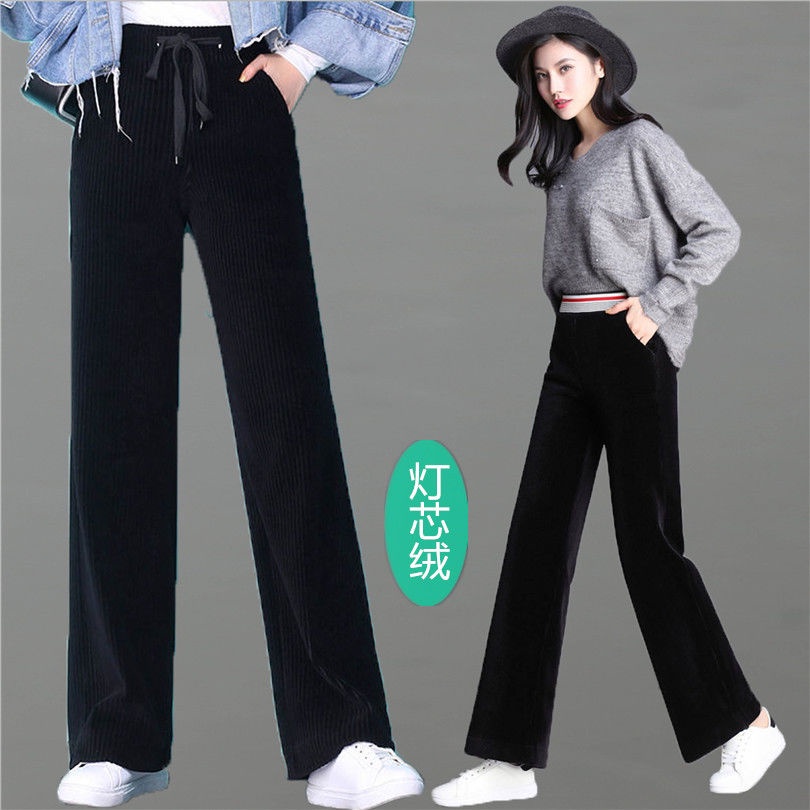 Quần Nhung Lưng Cao Ống Rộng Thời Trang Trẻ Trung | BigBuy360 - bigbuy360.vn