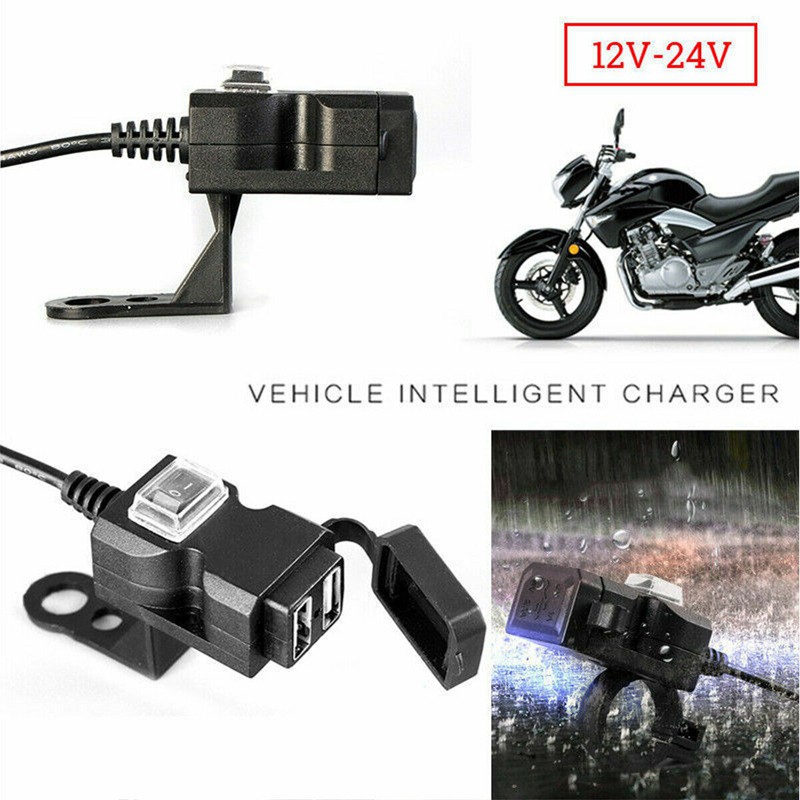 Bộ Sạc Usb Đôi 12V Dành Cho Xe Máy