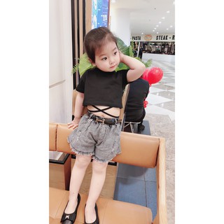 Áo croptop đan dây cho bé gái