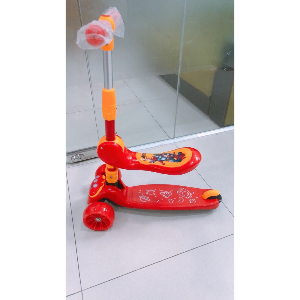 xe Scooter Hình Heo Peppa, Scooter cao cấp, chịu lực tốt (bánh xe phát sáng, có đèn, có nhạc)