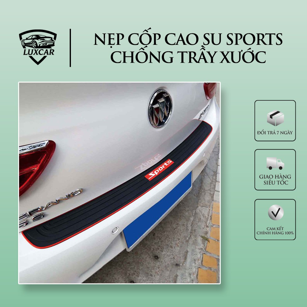 Nẹp cốp cao su xe hơi LUXCAR bảo vệ chống trầy xước – Mẫu chữ Sports