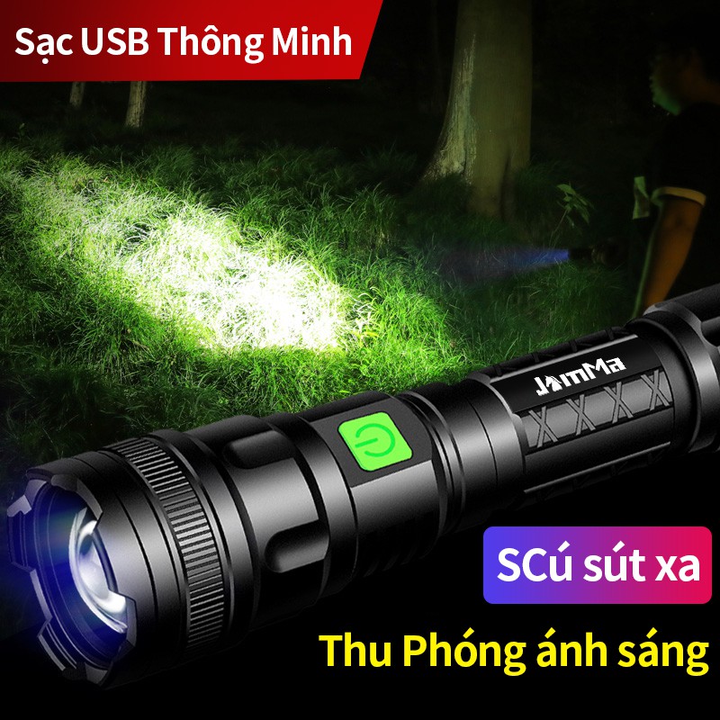 Đèn pin siêu sáng 3 chế độ chống thấm nước có thể sạc lại tiện dụng