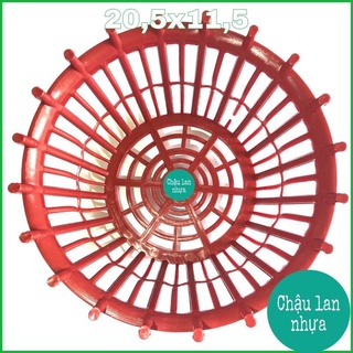 Combo 5 Chậu Lan que ( chậu lan có nan phụ) màu đỏ phi 20
