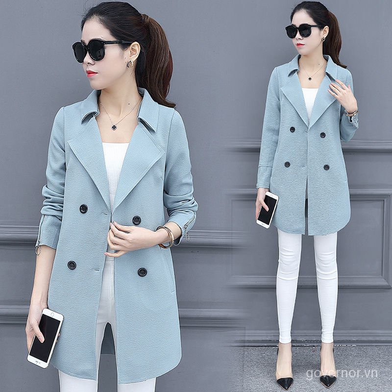 Trench Coat Womens Long2021Spring New Korean Style Women's Clothing All-Matching Fashion Loose and Slimming Coat for Women Spring and Autumn