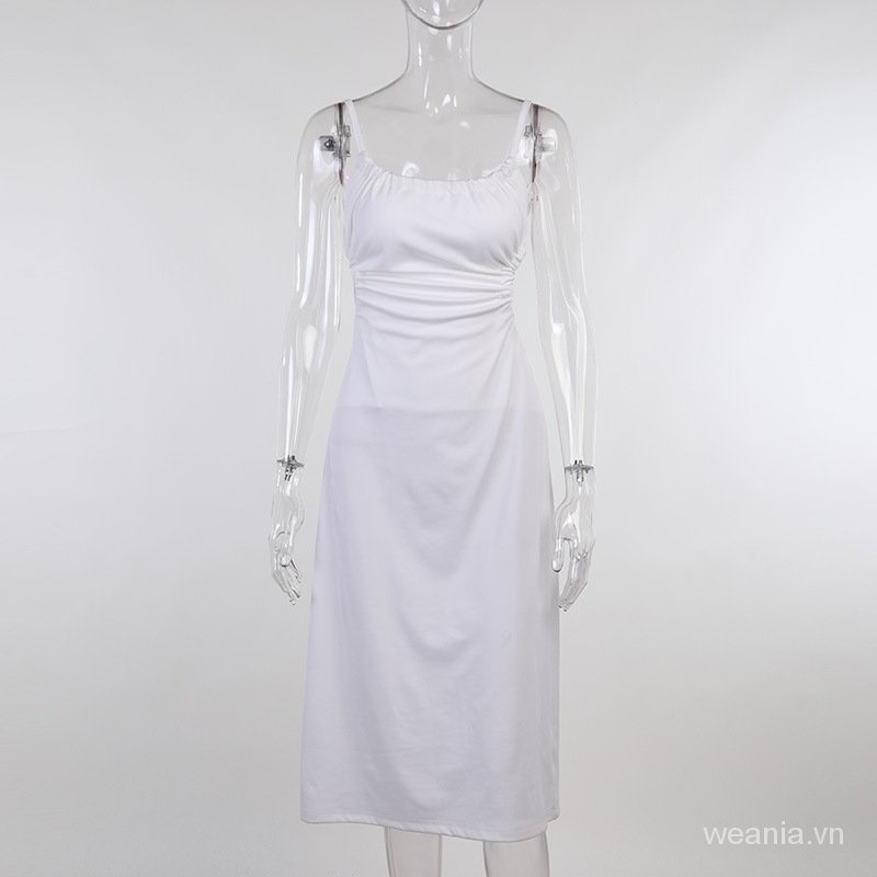 Đầm hai dây hở lưng cột dây thời trang mùa hè quyến rũ dành cho nữ