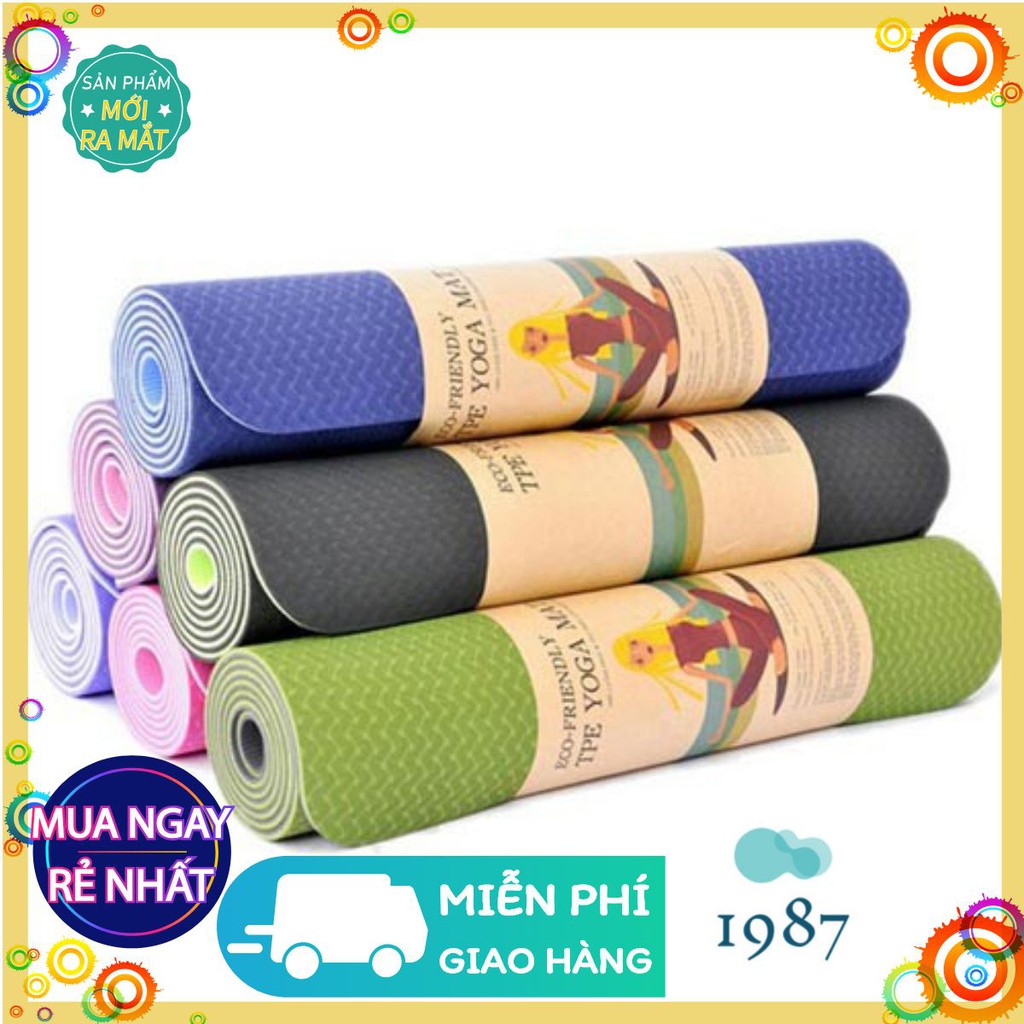 [Yêu Thích] Thảm Tập Yoga -Thảm GYM TPE🍀Sử Dụng Tại Các Lớp YOGA/GYM Trên Toàn Quốc🍀2 Lớp Dày 6MM🍀YOGA01