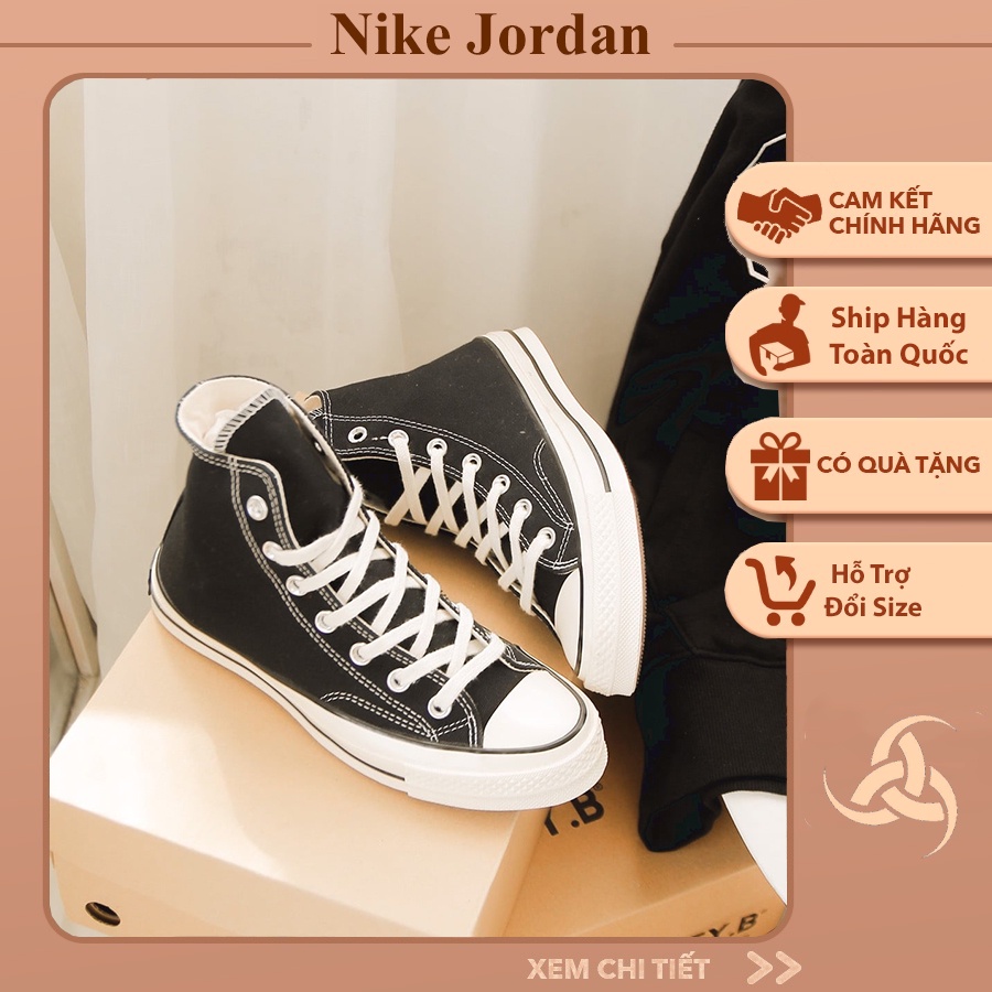 Giày_Converse Nam Nữ, Giày CV 70s Hight Top Black, White Hàng Cao Cấp Full Box Bill