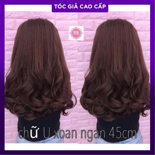 Hình thật Tóc kẹp chữ U xoăn 45cm